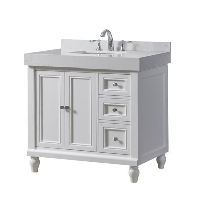 36'' Single Bathroom Vanity with Cultured Marble Top