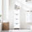 4 - Drawer White Bathroom Floor Cabinet, Freestanding And Space Saving For Compact Spaces In Condos Storage Living Room, Design Small Areas