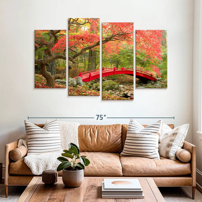 Red Japanese Garden Bridge