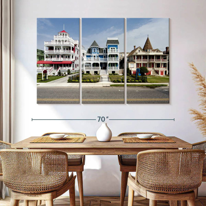 Lilie Cape May Victorian Houses, 36" H x 57" W