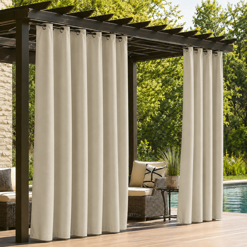 Rideaux occultants et imperméables 1 panneau pour patio / pergola / porche, Gris, L 54 po x L 100 po, 8