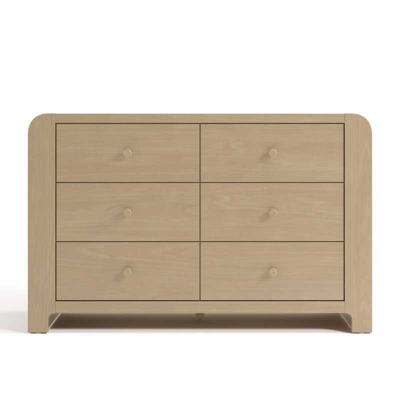 Commode 6 tiroirs avec bibliothèque Read-With-Me, Bois flotté