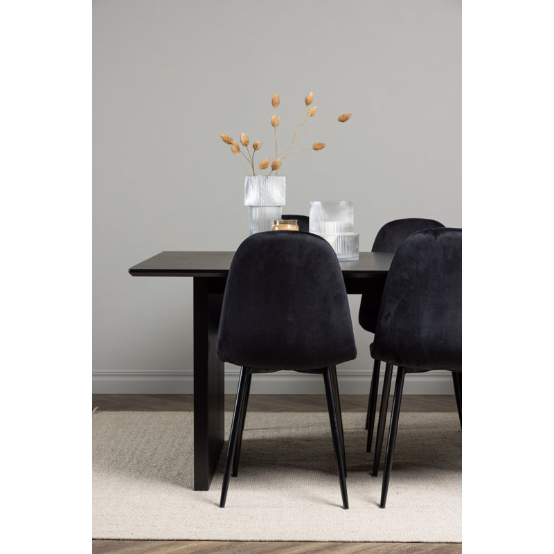 Tyrion 6 - Person Dining Set, Black, Black