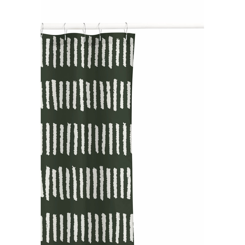 Fencing Rows Ultra-Thin Lightweight Shower Curtain, Green/Chimichurri