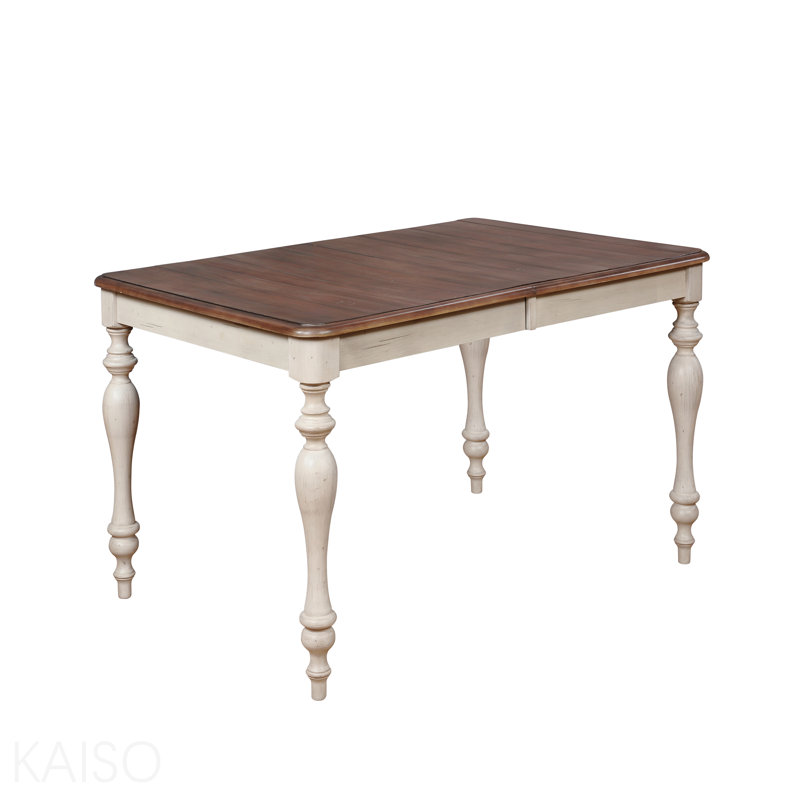 Weathered Oak Dining Table With Extension Leaf