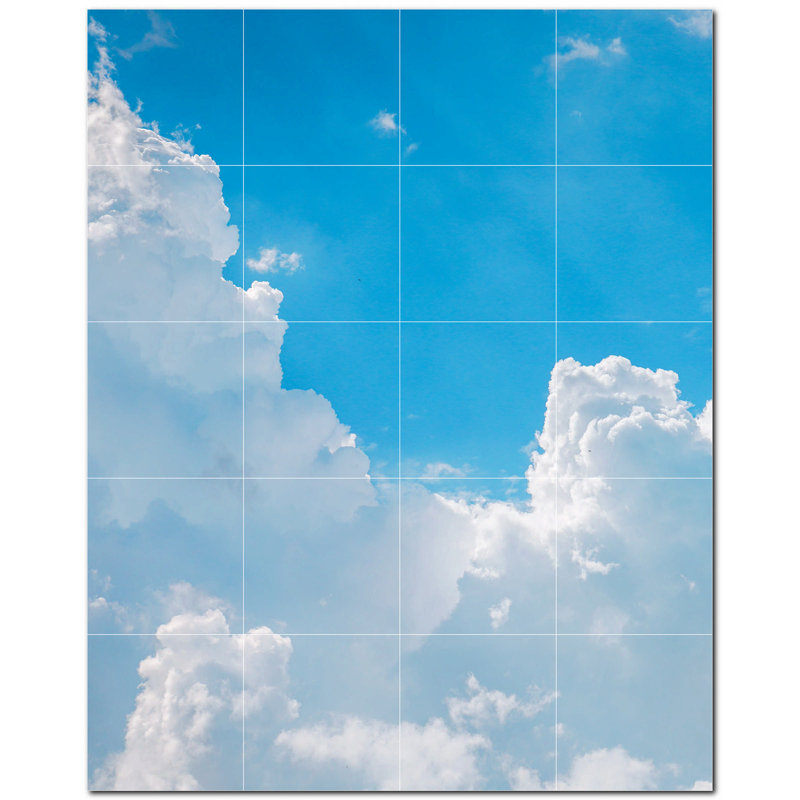 Murale en céramique satinée 8 po x 8 po Clouds Photo