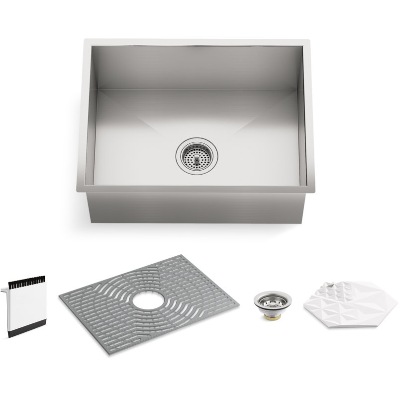 Évier de cuisine encastrable avec accessoires L 24 po x l 18,3 po