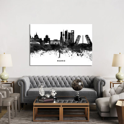 Madrid Skyline 1 Piece Wrapped Canvas Wall Art