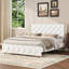 Ensemble de lit 3 pièces en cuir PU ou en velours et table de chevet DEL-233360754-233360766