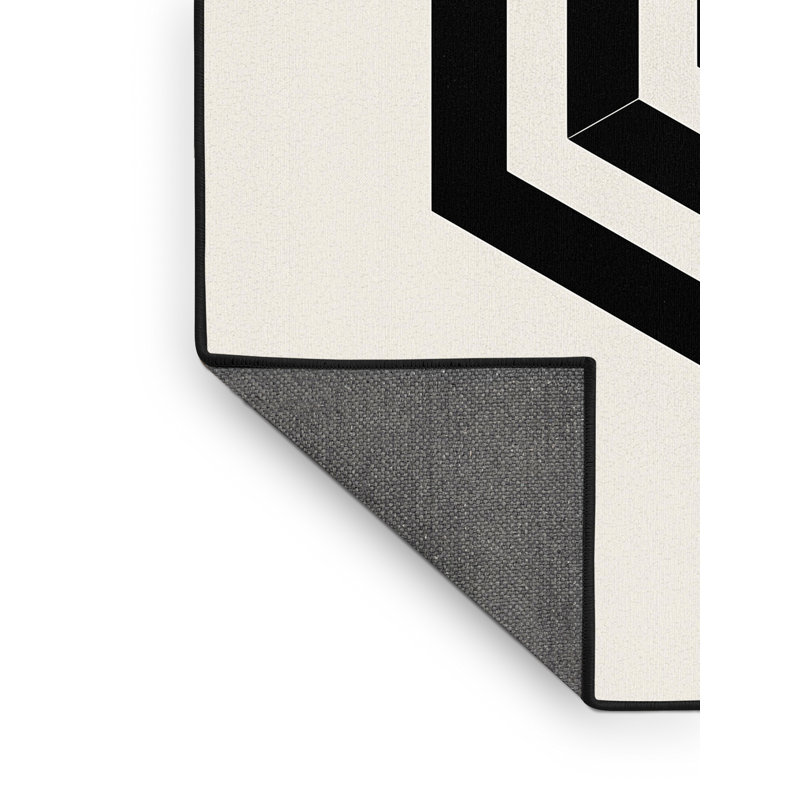 Tapis gris moelleux doux à motif géométrique Labyrinth Labyrinth, 5 x 8