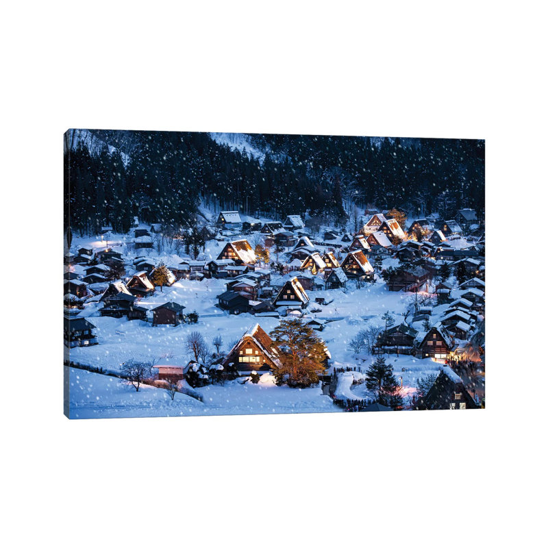 Shirakawago In Winter 1 Piece Wrapped Canvas Wall Art, 66.04 cm H x 45.72 cm W