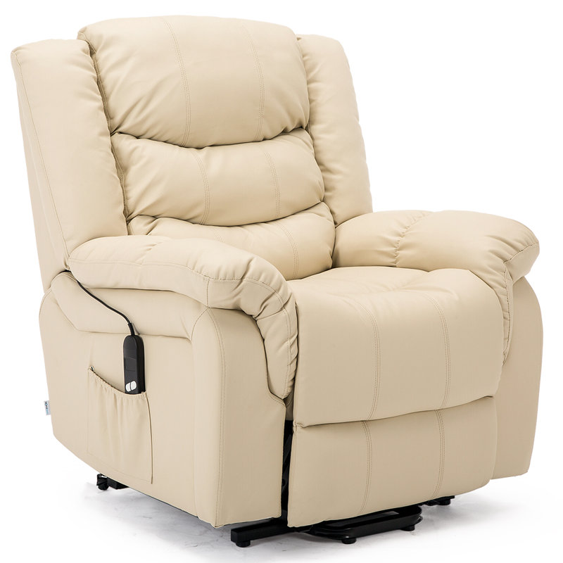 Lancashire 97cm Wide Lift Assist Standard Recliner, Cream