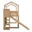Lit mezzanine en bois avec glissade, tablettes de rangement et lumière-1221454613