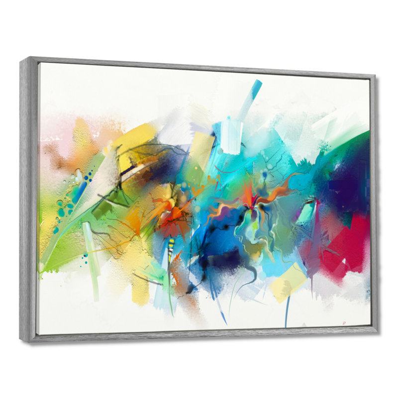 Art abstrait sur toile, reproduction d'art moderne turquoise - Histoire turquoise avec touches, H 24 po x l 32 po