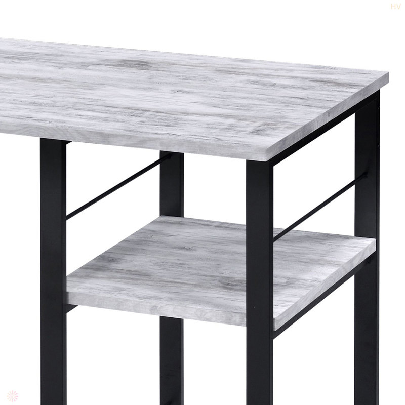 Bureau d'écriture rectangulaire à 2 tablettes, Gris, H 27,95 po x l 46,95 po x P 19,02 po
