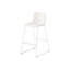Chaise confortable à hauteur de bar en similicuir blanc et base en métal pour bureau, look, cadre de travail robuste
