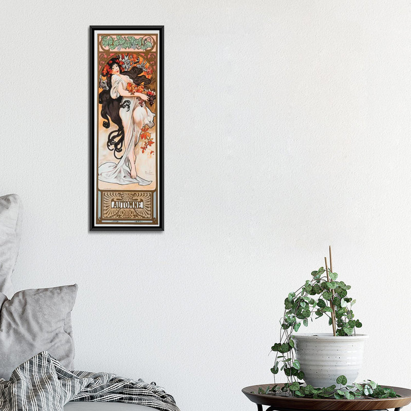 « automne », impression sur toile, H 36 po x l 12 po x P 1,5 po, Toile avec cadre noir