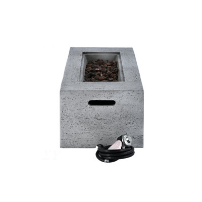 Outdoor Rectangular Propane Fire Pit 40000 BTU,41.9''MGO Patio Heater with Stainless Steel Burner and Free Lava Rocks,Waterproof Cover,Suitable for Courtyard,lawn,patios, decks,swimming pool