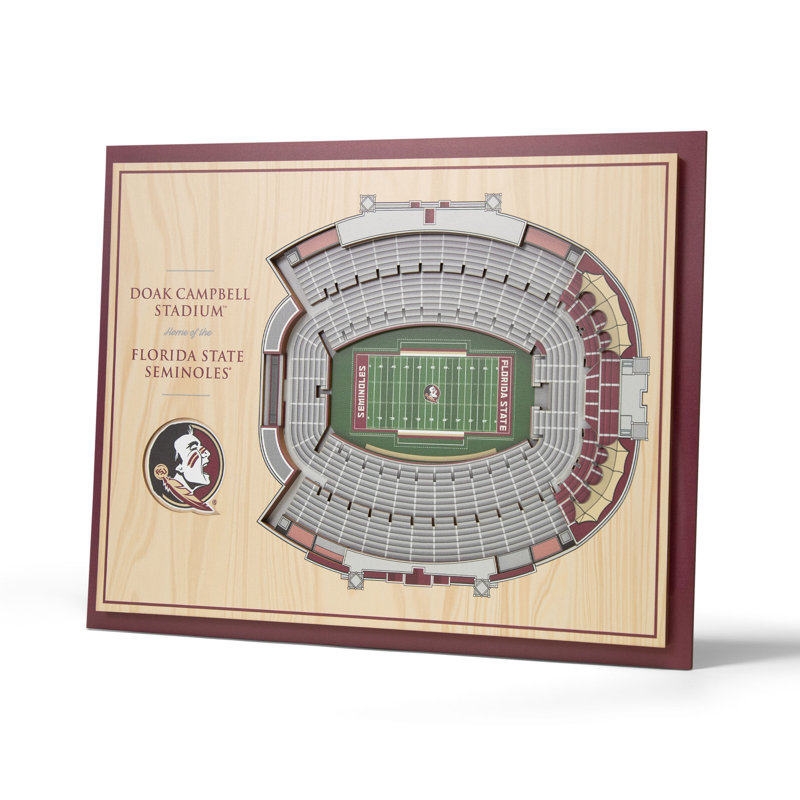 Florida State Seminoles 17'' x 13'' 5-Layer Wooden Stadium 3D Wall Art