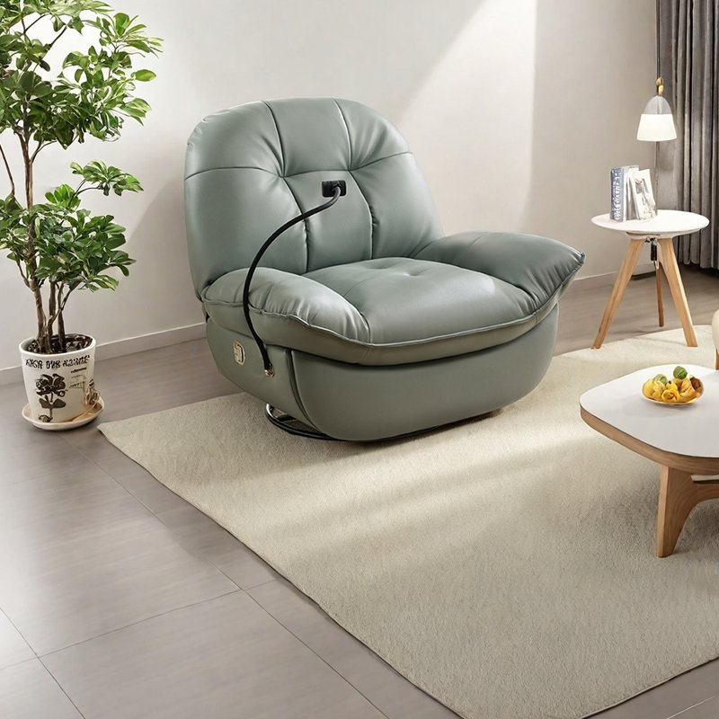 Ergonomic rotating lounge chair, Peppermint Blue