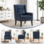 Fauteuil d'appoint rembourré en polyester à haut dossier avec ressorts à arc-787241995