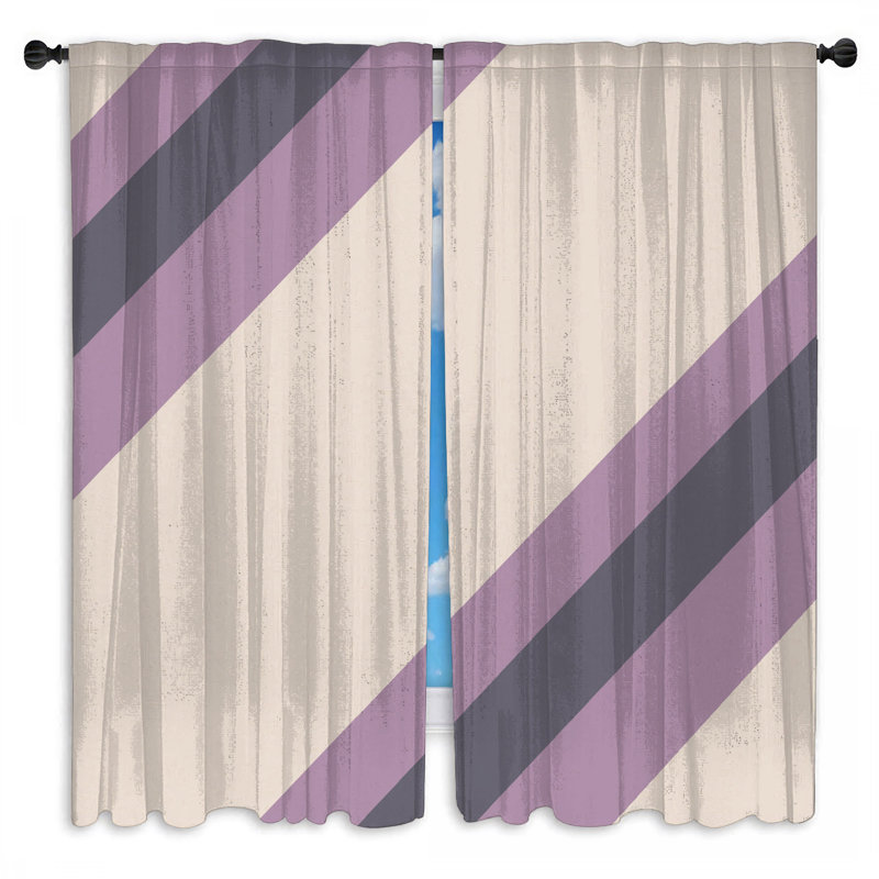 Rideaux diagonaux à rayures et rideaux obscurcissant - 2 panneaux, 56 po x 76 po - 2 panneaux, Transparent