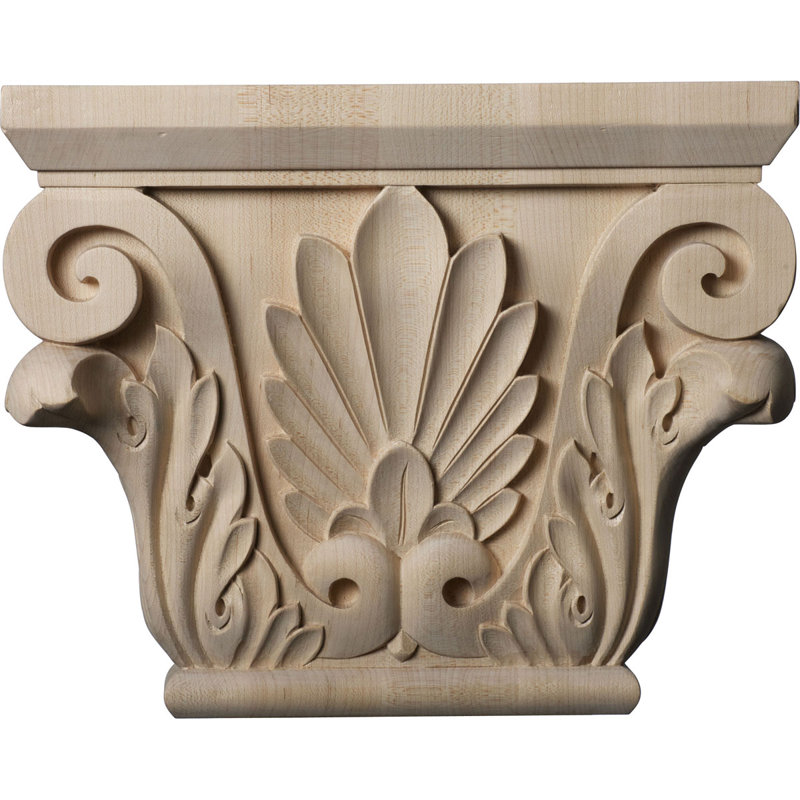 Petit Chesterfield Capital (convient aux pilastres jusqu'à l 3 7/8 po x P 1 po), 6,5 po x 5,5 po x 2,5 po, Érable