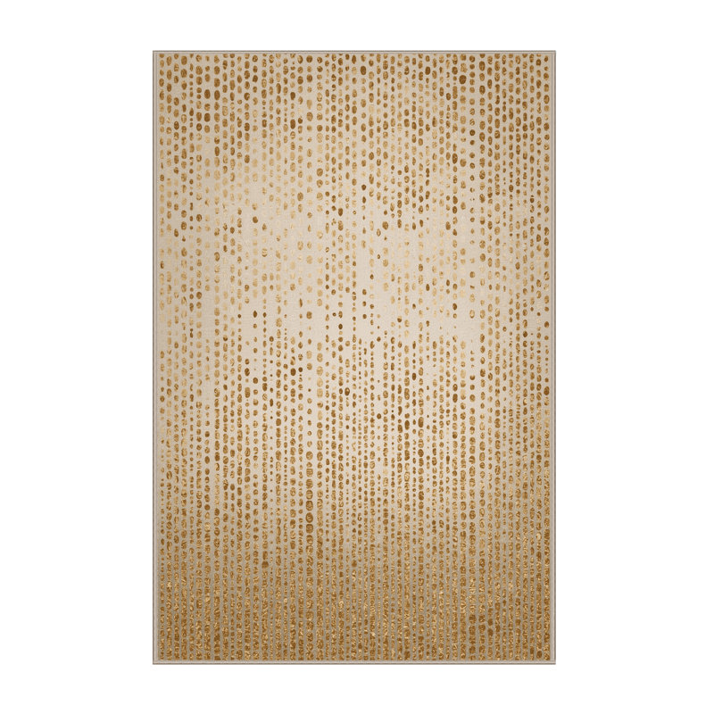 Soft Plush Faust New Years Modern & Contemporary Abstract Area Rug in Beige – Beige Binding, 8x12