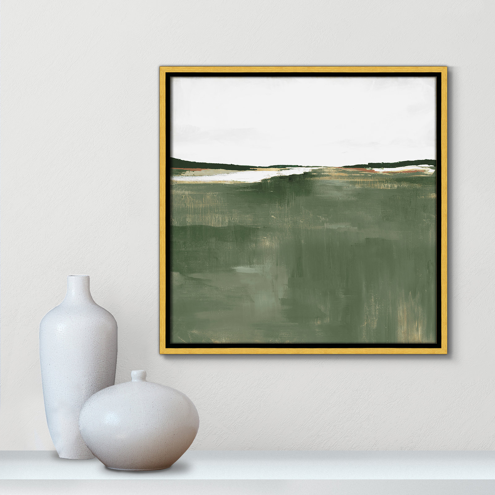 Dauntsey "Green Sea" Print by Isabelle Z, 17.5" H x 17.5" W, Gold