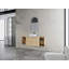 Meuble-lavabo mural 54 po avec lavabo d'art en céramique et 2 tablettes de rangement, 2 portes à fermeture en douceur, emballage KD-69950055