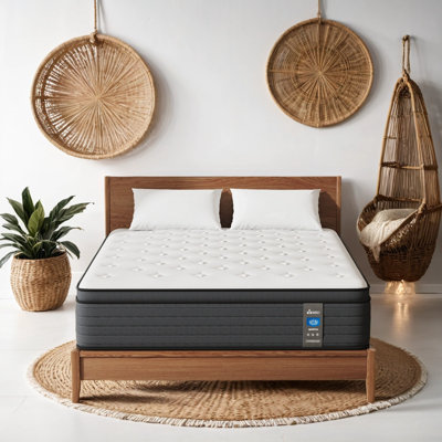 Alwyn Home Gumpert Mattress 12 Inch Hybrid Mattress Cooling Gel Memory Foam Mattress in a Box Individually Pocket Springs CertiPUR-US Certified Medium by Alwyn Home