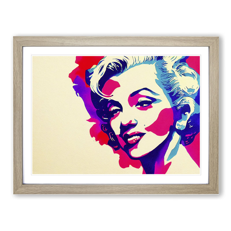 Pop Woman - Single Picture Frame Print, Beige