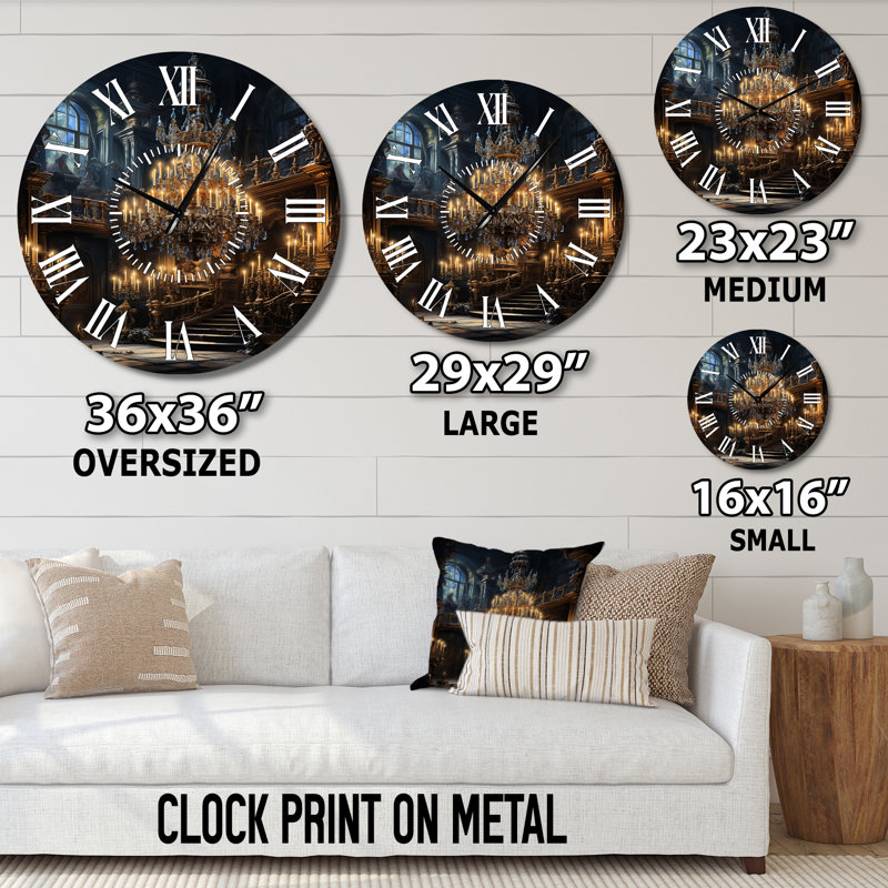 Horloge murale Baroque Dramatic Splendor II - Glam, Médium
