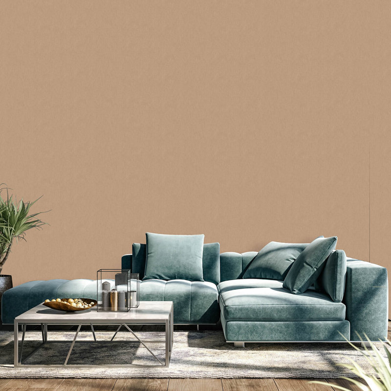 Evelina 10.05m x 70cm Textured Matte Finish Wallpaper Roll, Beige