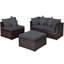 Naobi Rattan 4 - Person Seating Group with Cushions