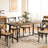 Industrial Dining Table for 8 People, 70.9" Long Rectangular Kitchen Table with Large Tabletop and Steel Legs for Dining Room, Rustic Brown