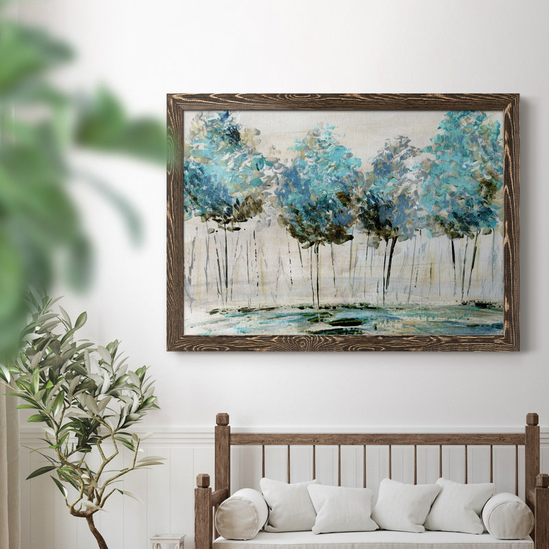 Printemps - Peinture sur toile encadrée, H 31 po x l 44 po x P 0,75 po, Noyer