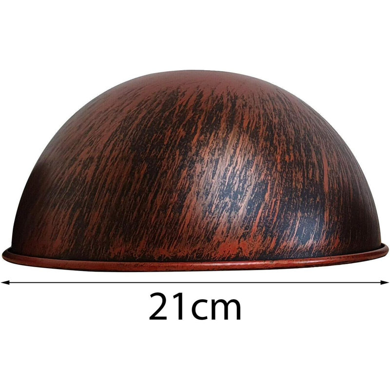 3 - Light Dome Pendant, Rustic Red