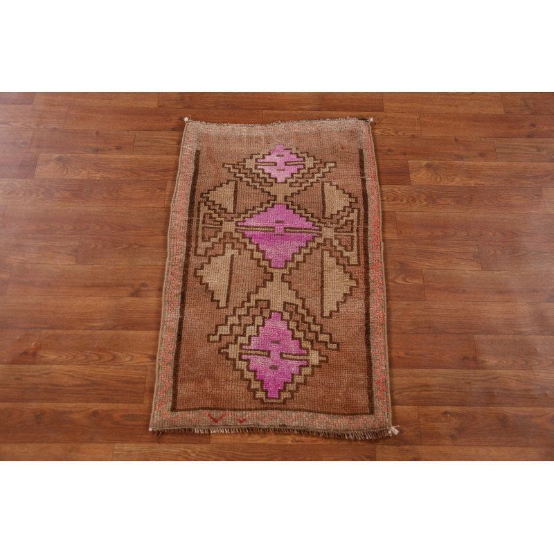 Tapis de vestibule oriental antique de style antique Anatolian 2x3