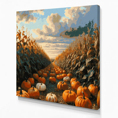«Farm Autumn Pumpkins», art mural sur toile