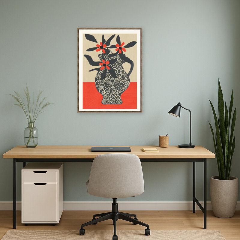 «Modern Bloom» par Flow Line, reproduction d'art sur toile encadrée