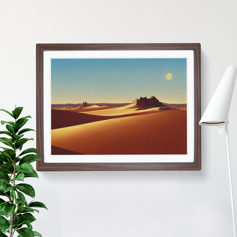 Glorious Desert - Framed Print, 46cm H x 64cm W x 2cm D, Walnut