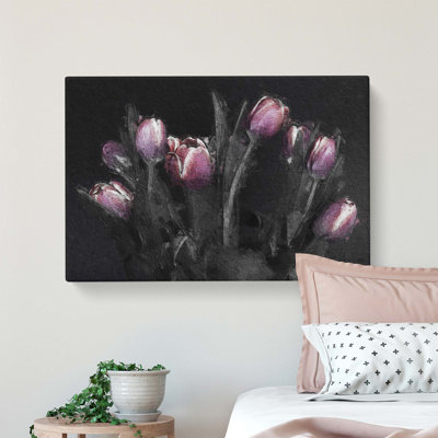 Tulip Flowers in Purple - Wrapped Canvas