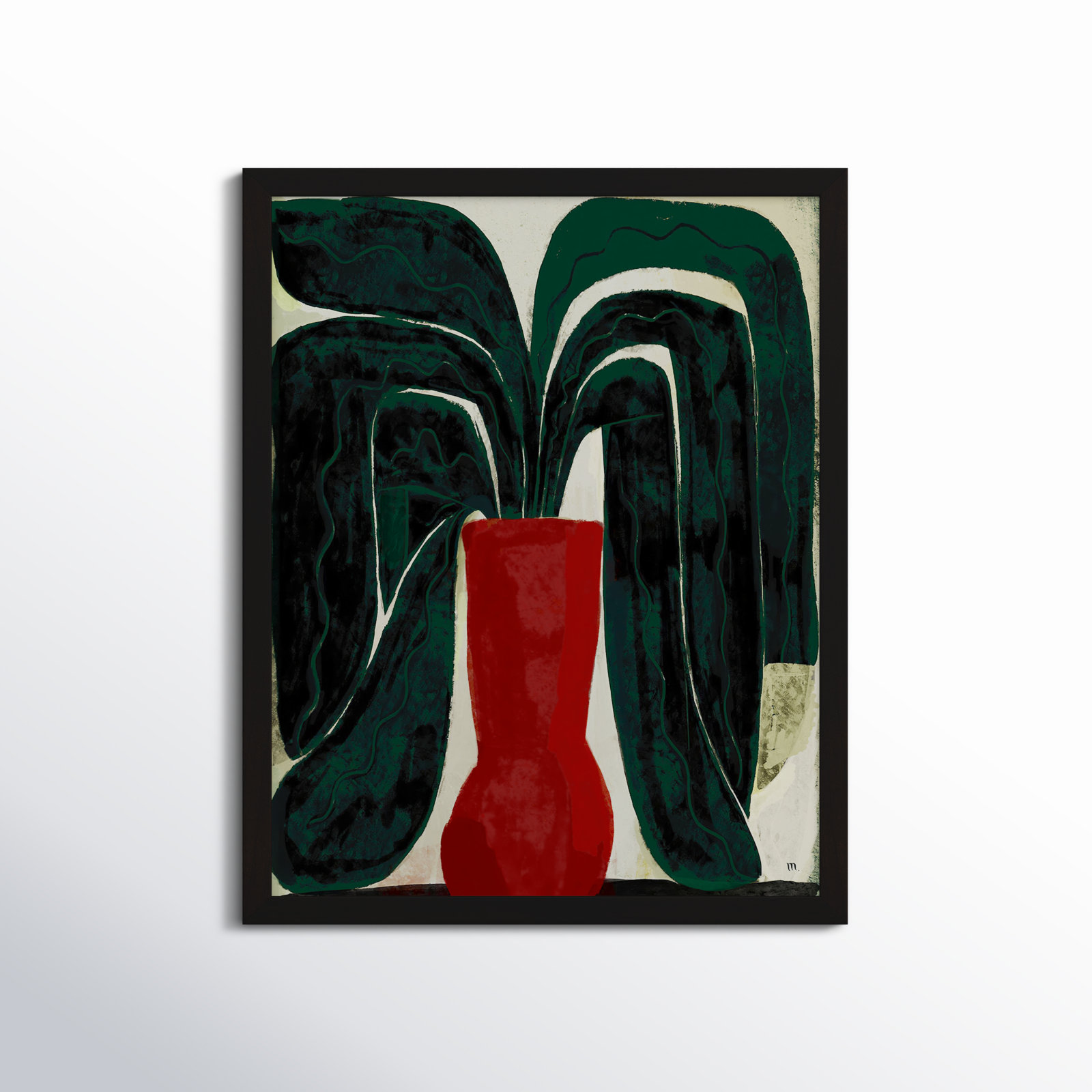 Plant #8 by StudioM, Black, 20" H x 16" W x 1.25" D