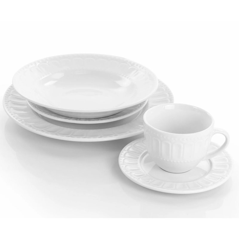 Credle Piece Porcelain China Dinnerware Set - Service for 4