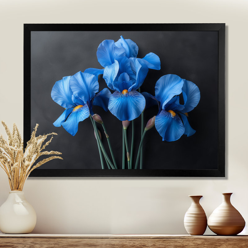 Décoration murale Gordillo - Iris, H 12 po x l 20 po, Cadre simple noir