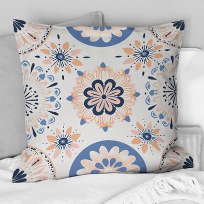 Motif de médaillons roses et bleus Bliss I - Boho