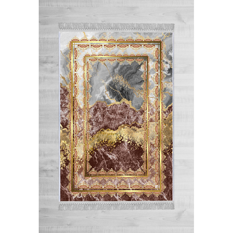 Luxurious Velvet Area Rug (4.6 x 7.2 ft), 100% Antibacterial Fabric, Non-Slip Cotton Backing, Pile Height: 0.4 in | Machine Washable, 3D Digital Print Design | Perfect for Living Room & Bedroom Decor, Soft & Durable