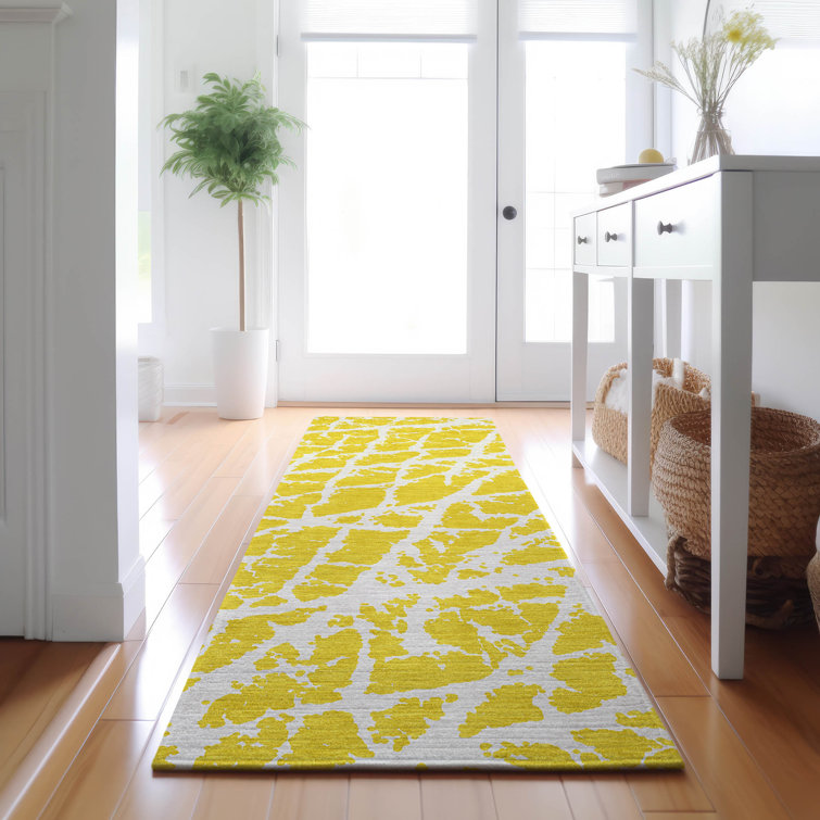 Premium Machine Washable Cerrito AMF501 Yellow Rug