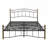 Queen Size Metal Bed With Wavy Headboard And Footboard-1966442324
